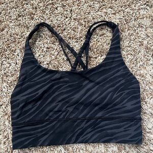 Lululemon Black Zebra Energy Longline Sports Bra